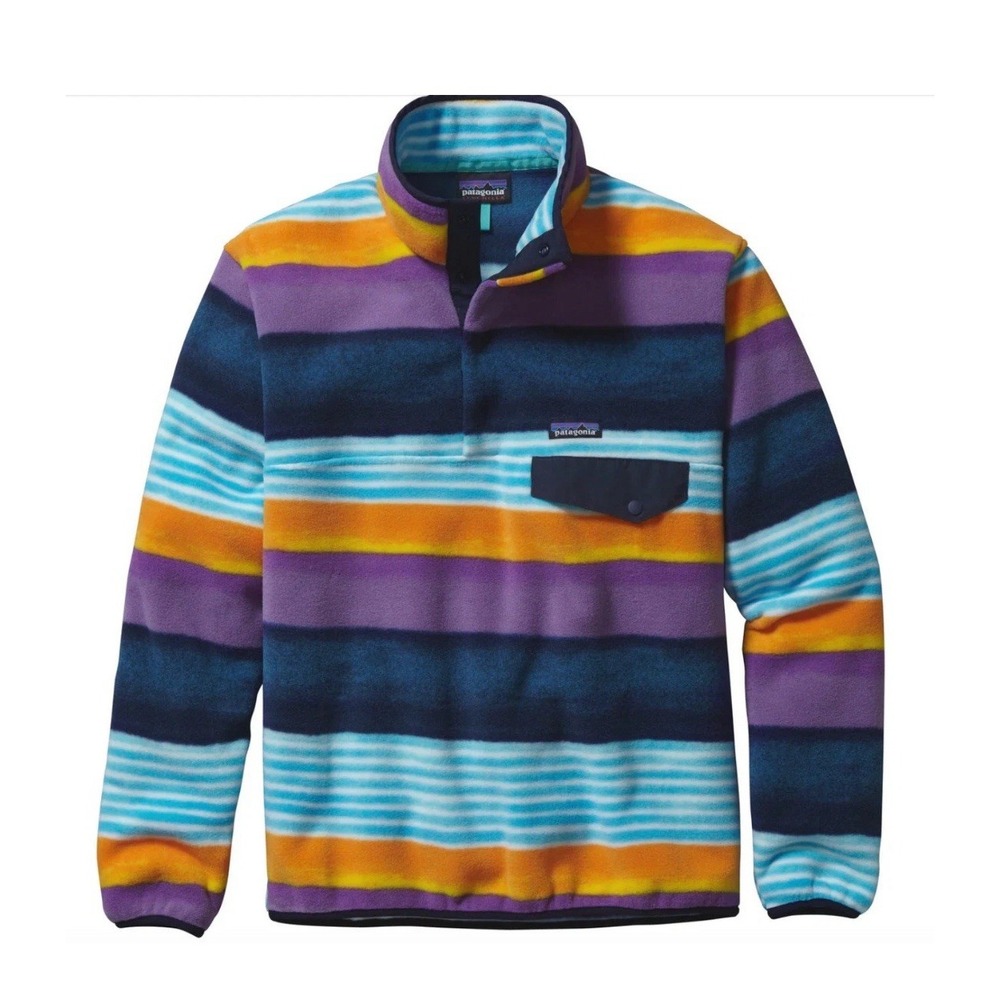 Patagonia Mens Synchilla Snap-T Fleece Pullover Painted Fitz Stripe Size M